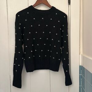 &Other Stories Sweater Womens Small Black Paris Atelier Pearl Wool Blend Top